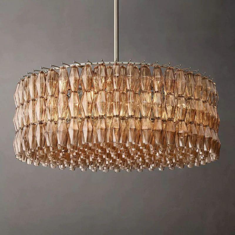 Chiara Smoke Glass Round Chandelier 47" For Living Room - King Lamps