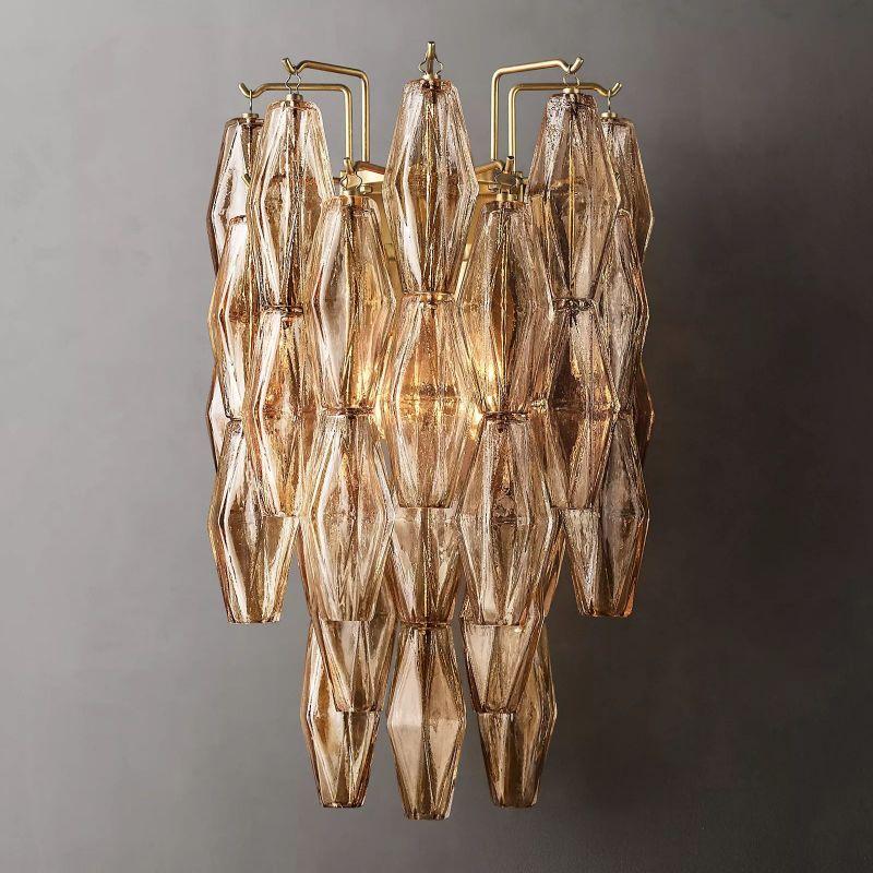 Chiara Smoke Glass Short Bedroom Wall Sconce - King Lamps