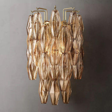 Chiara Smoke Glass Short Bedroom Wall Sconce - King Lamps