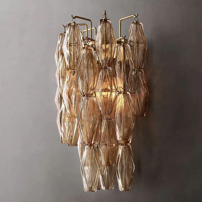 Chiara Smoke Glass Short Bedroom Wall Sconce - King Lamps