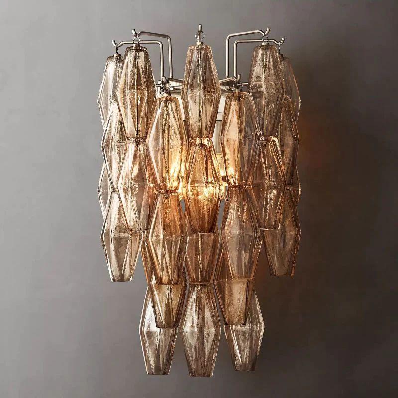Chiara Smoke Glass Short Bedroom Wall Sconce - King Lamps