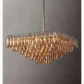 Chiara Smoke Glass Square  Dining Room Chandelier 32