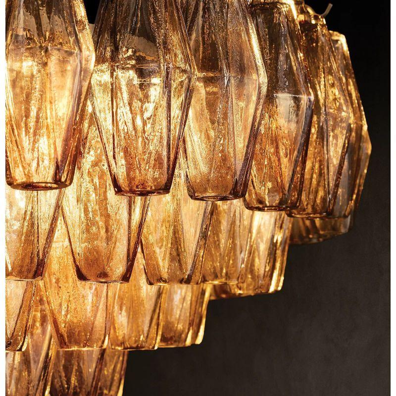 Chiara Smoke Glass Square  Dining Room Chandelier 32" - King Lamps