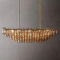 Chiara Smoke Glass Tiered Rectangular Chandelier 54