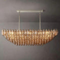 Chiara Smoke Glass Tiered Rectangular Chandelier 54