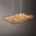 Chiara Smoke Glass Tiered Rectangular Chandelier 54