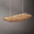 Chiara Smoke Glass Tiered Rectangular Chandelier 74