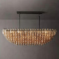 Chiara Smoke Glass Tiered Rectangular Chandelier 54