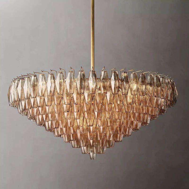 Chiara Smoke Glass Tiered Round Chandelier 47" For Living Room - King Lamps