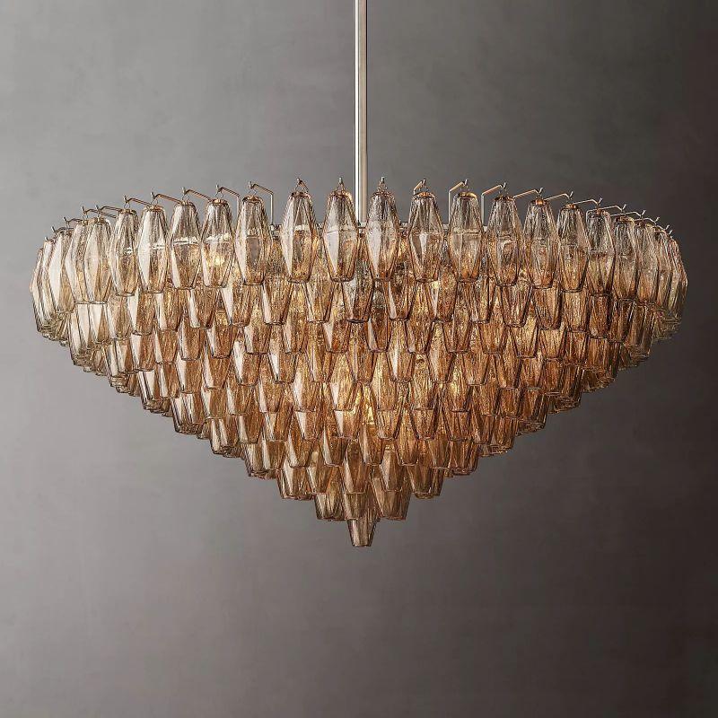 Chiara Smoke Glass Tiered Round Chandelier 47" For Living Room - King Lamps