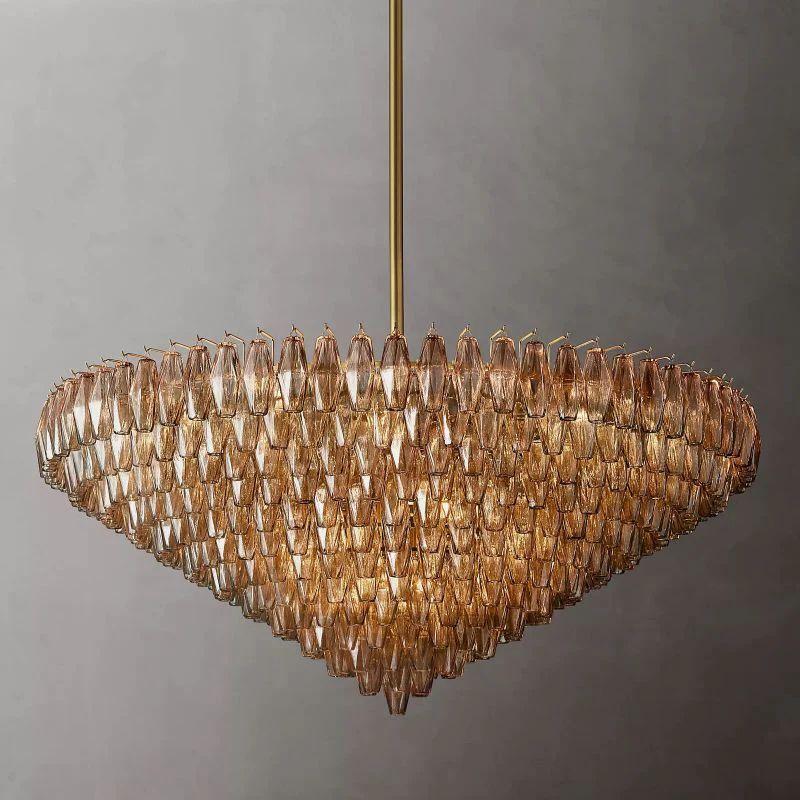 Chiara Smoke Glass Tiered Round Chandelier 62" For Living Room - King Lamps
