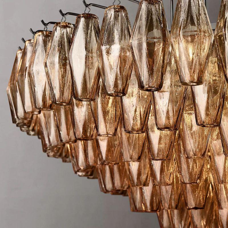 Chiara Smoke Glass Tiered Round Chandelier 47" For Living Room - King Lamps