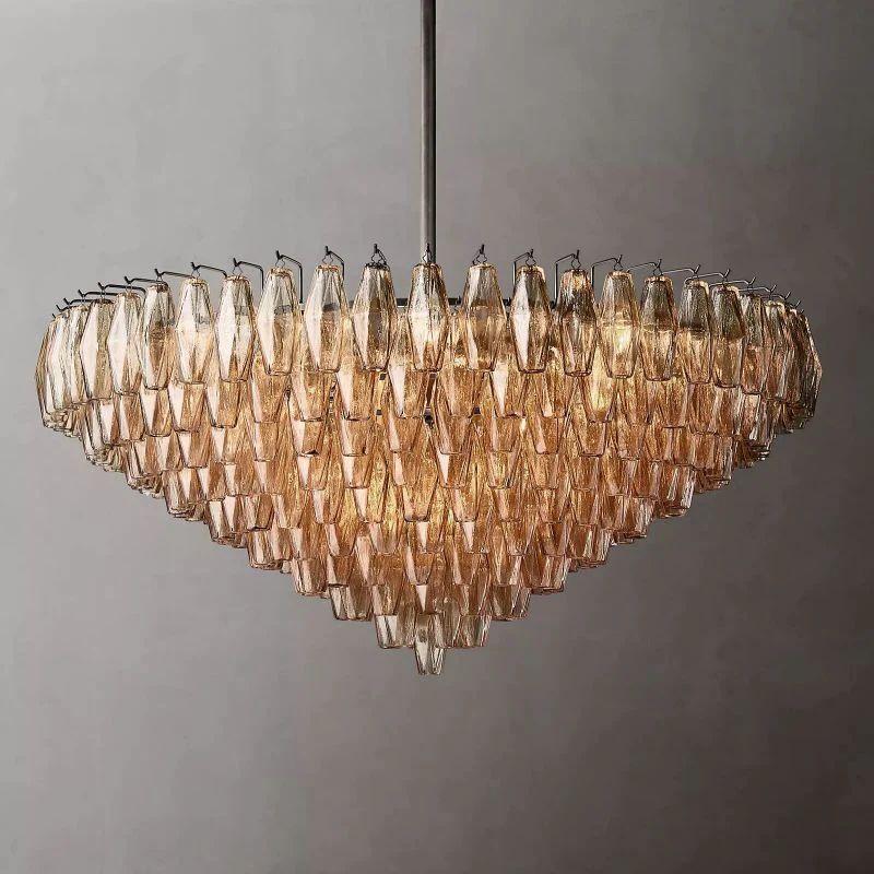 Chiara Smoke Glass Tiered Round Chandelier 47" For Living Room - King Lamps