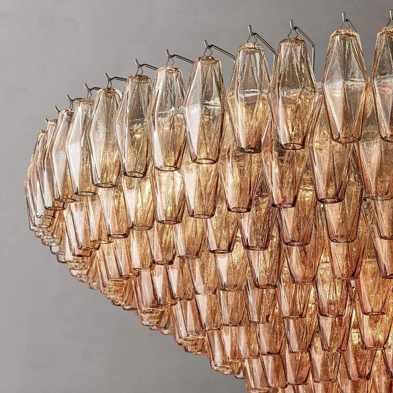Chiara Smoke Glass Tiered Round Chandelier 62" For Living Room - King Lamps