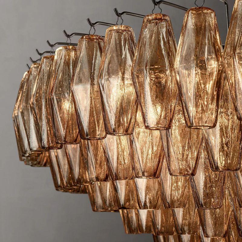 Chiara Smoke Glass Tiered Round Chandelier 62" For Living Room - King Lamps