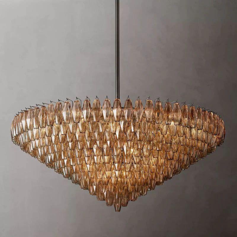 Chiara Smoke Glass Tiered Round Chandelier 62" For Living Room - King Lamps
