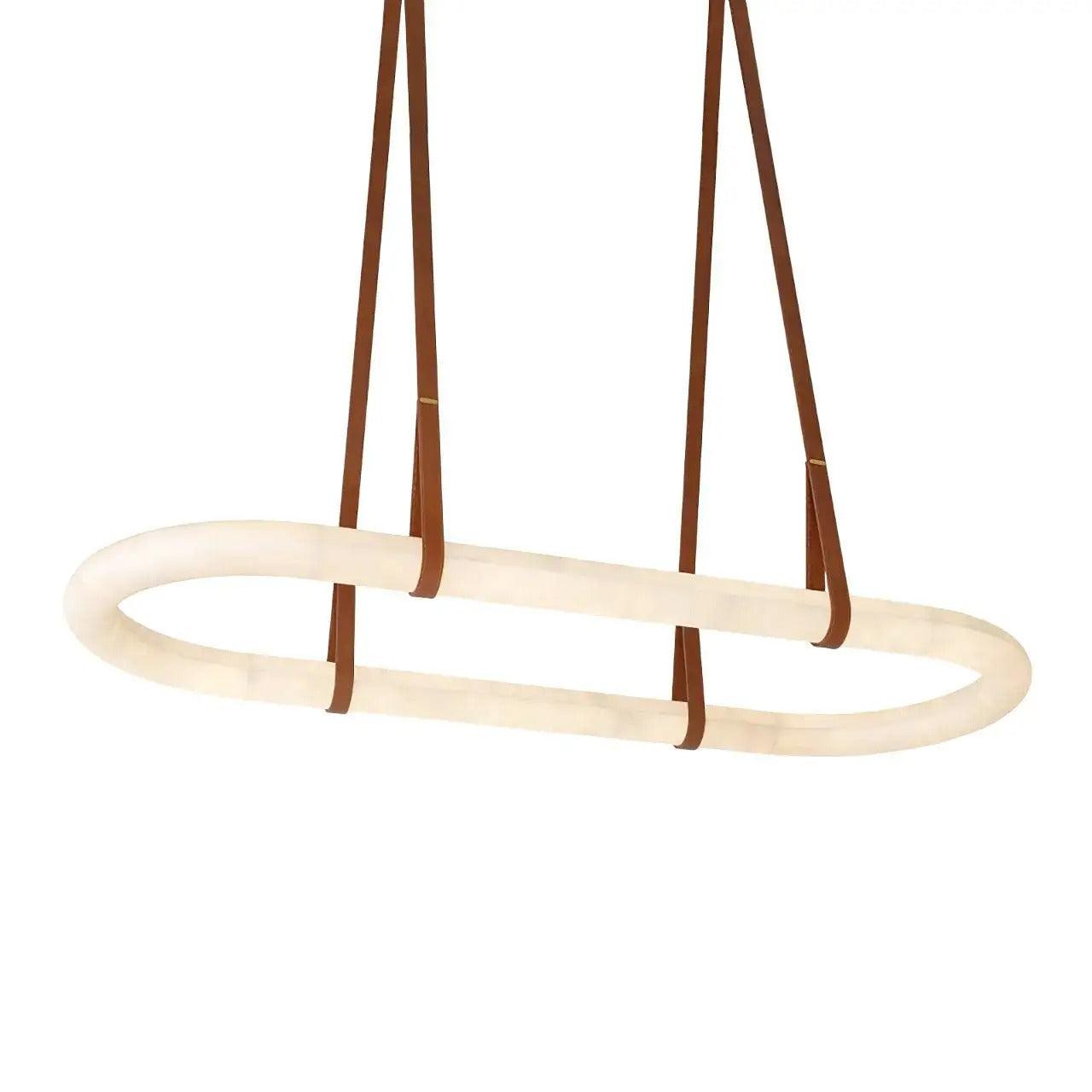 Modern Designer Circle Alabaster Chandelier - King Lamps