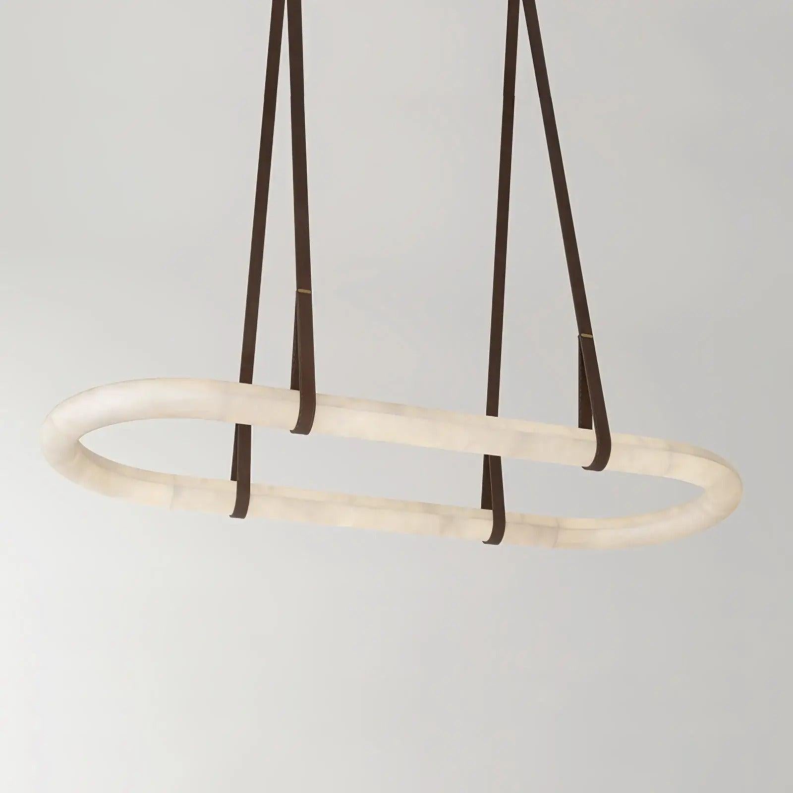 Modern Designer Circle Alabaster Chandelier - King Lamps
