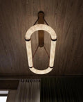Modern Designer Circle Alabaster Chandelier - King Lamps