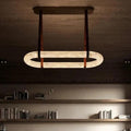 Modern Designer Circle Alabaster Chandelier - King Lamps