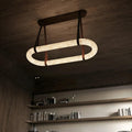 Modern Designer Circle Alabaster Chandelier - King Lamps