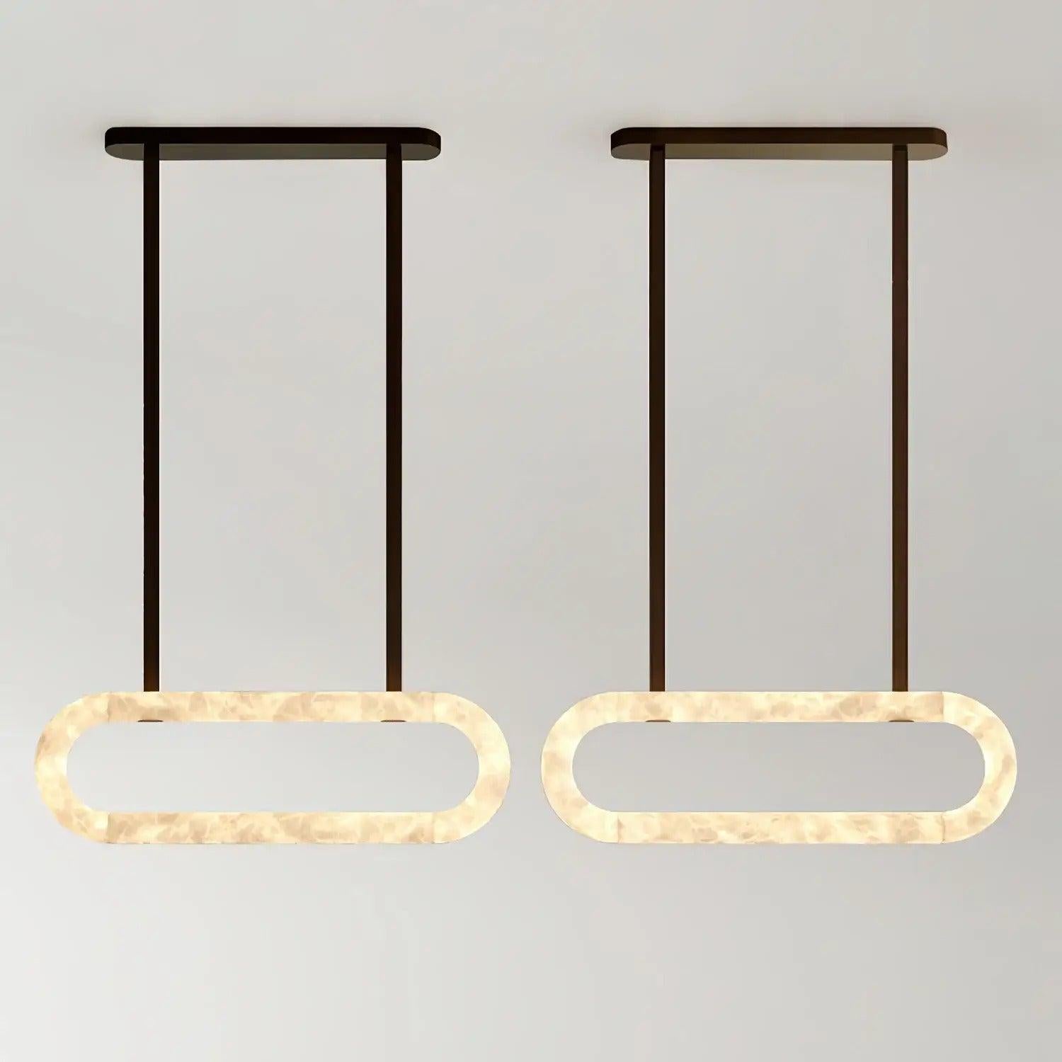 Modern Designer Circle Alabaster Chandelier - King Lamps