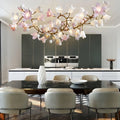 Circular Blossom Ceramic Chandelier - King Lamps