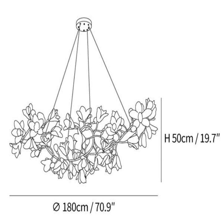 Circular Blossom Ceramic Chandelier - King Lamps