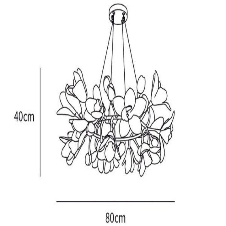 Circular Blossom Ceramic Chandelier - King Lamps