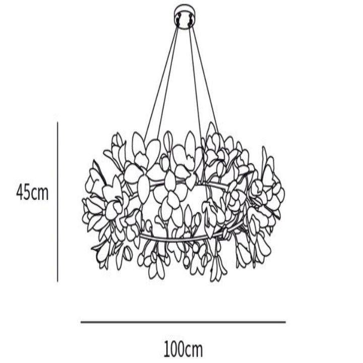 Circular Blossom Ceramic Chandelier - King Lamps