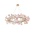 Circular Blossom Ceramic Chandelier - King Lamps
