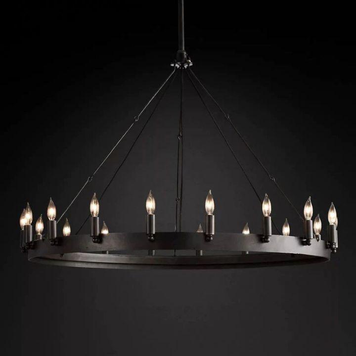 Camino Vintage Candelabra Round Chandelier 38''D - King Lamps