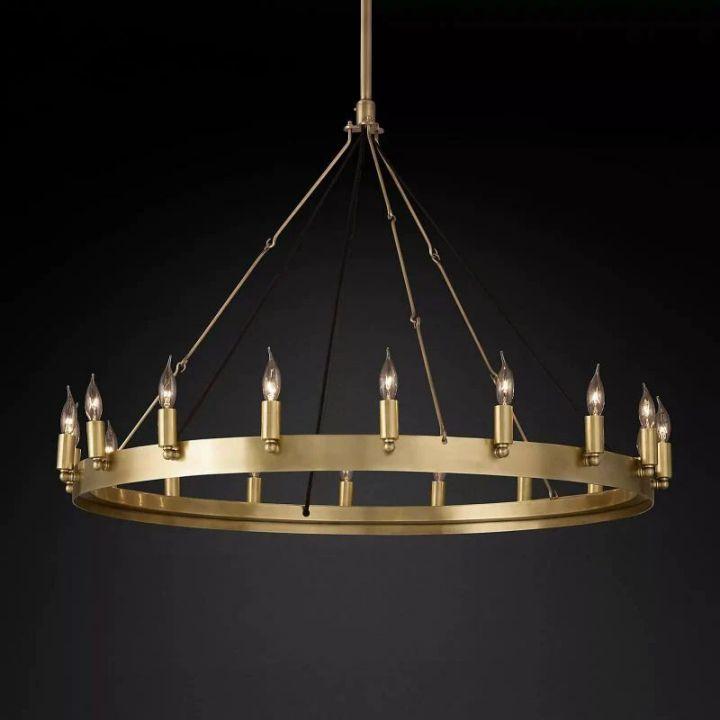 Camino Vintage Candelabra Round Chandelier 38''D - King Lamps