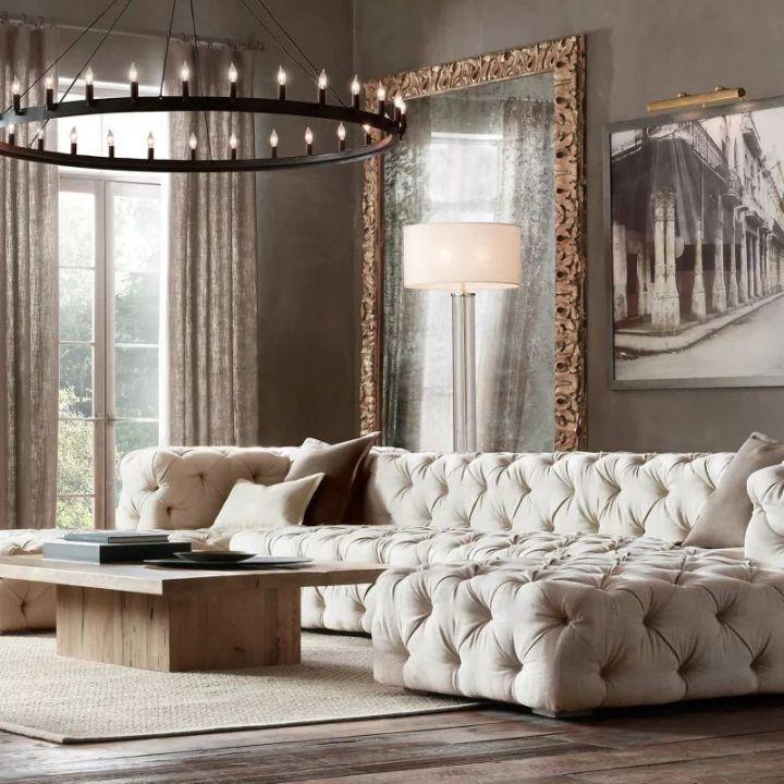 Camino Vintage Candelabra 2-Tier Round Chandelier 73''D - King Lamps