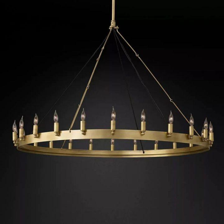 Camino Vintage Candelabra Round Chandelier 50''D - King Lamps