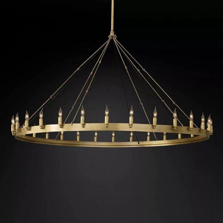 Camino Vintage Candelabra Round Chandelier 63''D - King Lamps