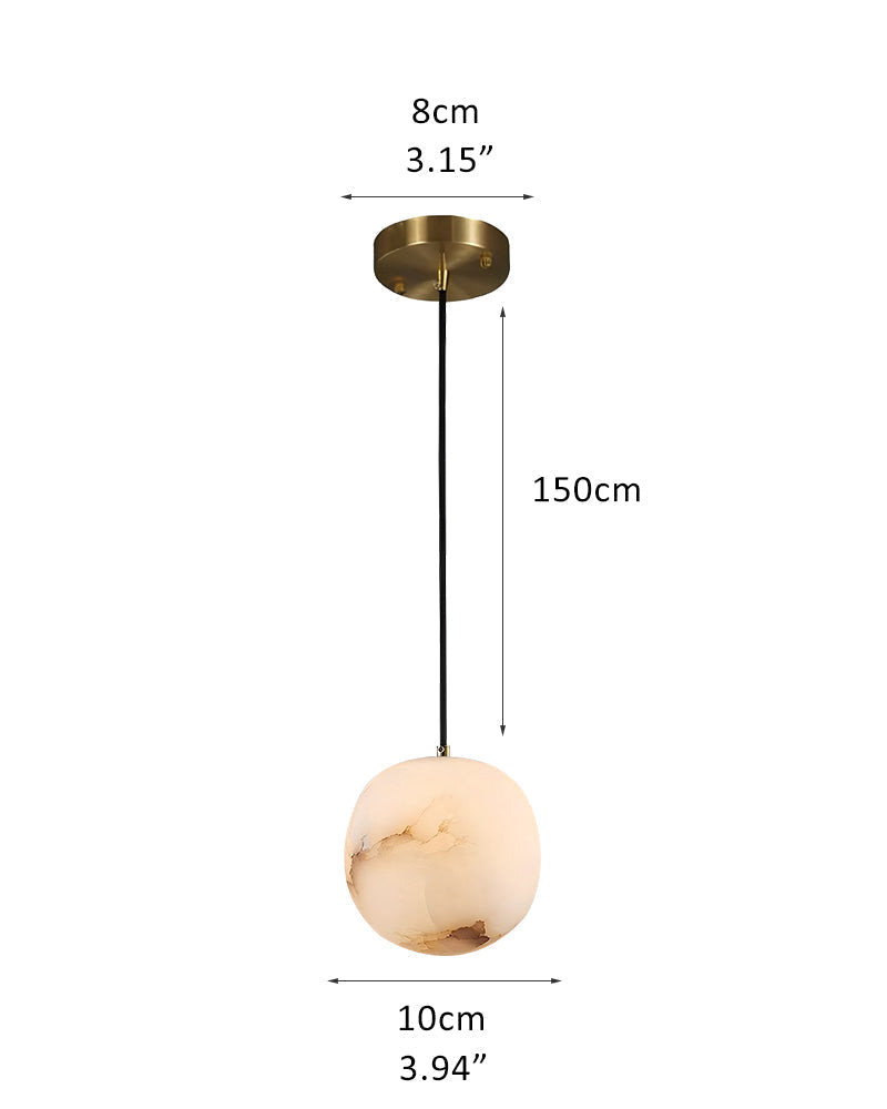 Alabaster Round Pendant Lamp with Cluster Ceiling Design for Stair Villa