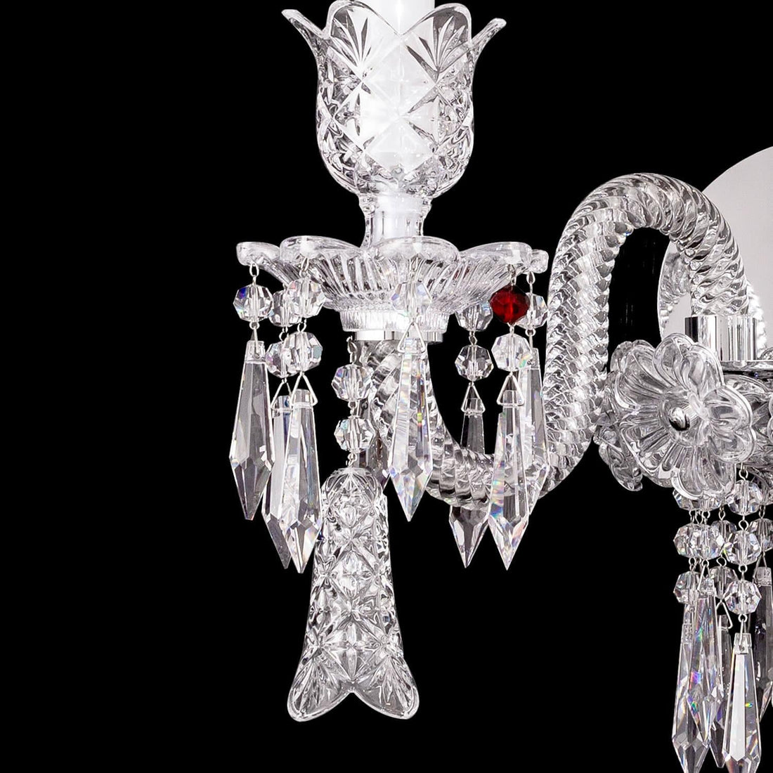 Elegance Candle Baccarat Crystal Wall Sconce With Bell - King Lamps