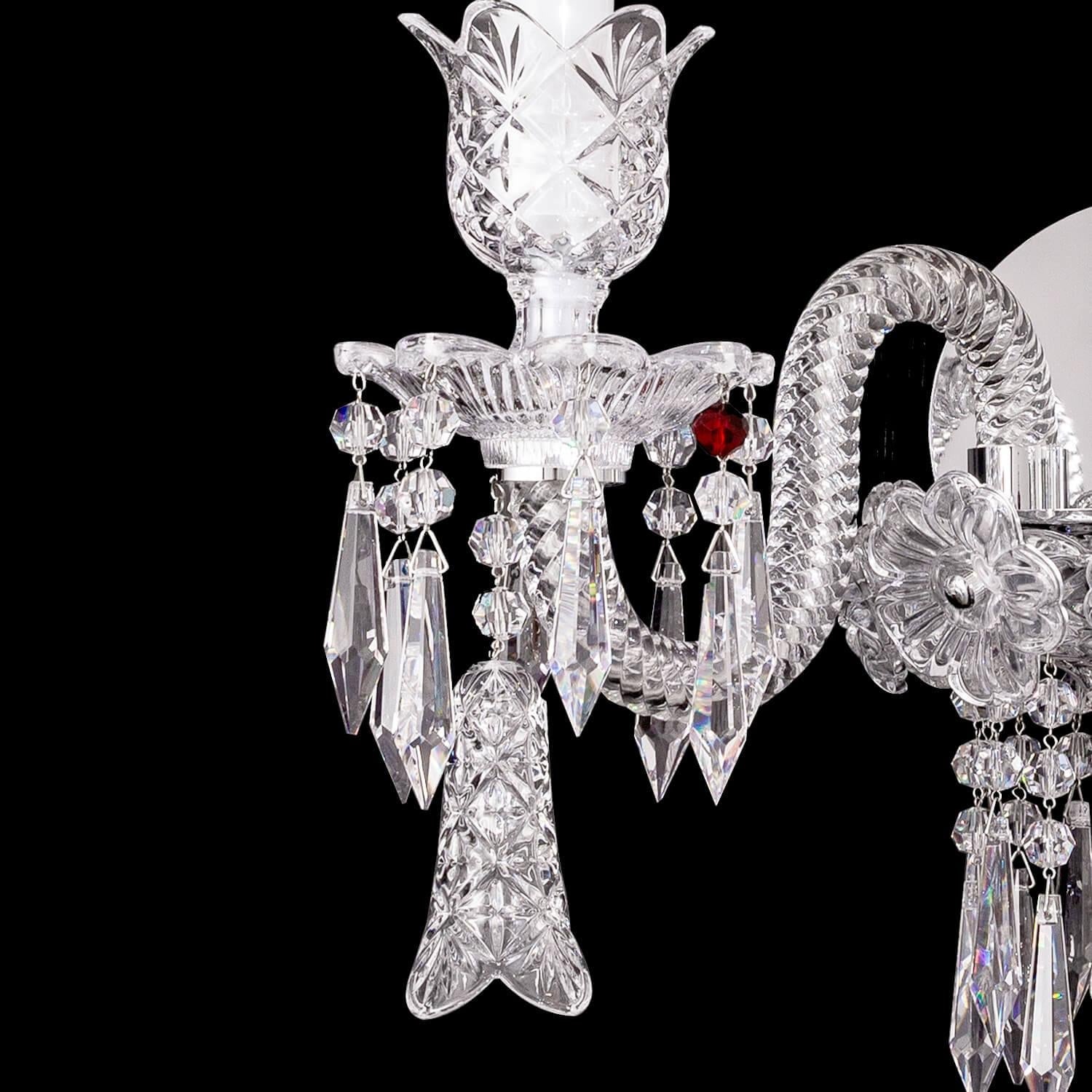 Elegance Candle Baccarat Crystal Wall Sconce With Bell - King Lamps
