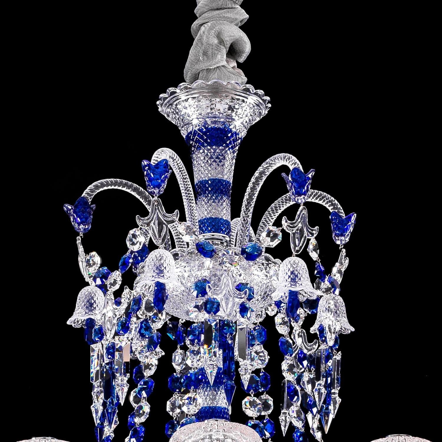 Baccarat Zenith Faunacrystopolis Blue Crystal Chandelier - King Lamps