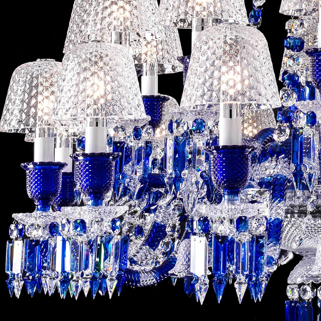 Baccarat Zenith Faunacrystopolis Blue Crystal Chandelier - King Lamps