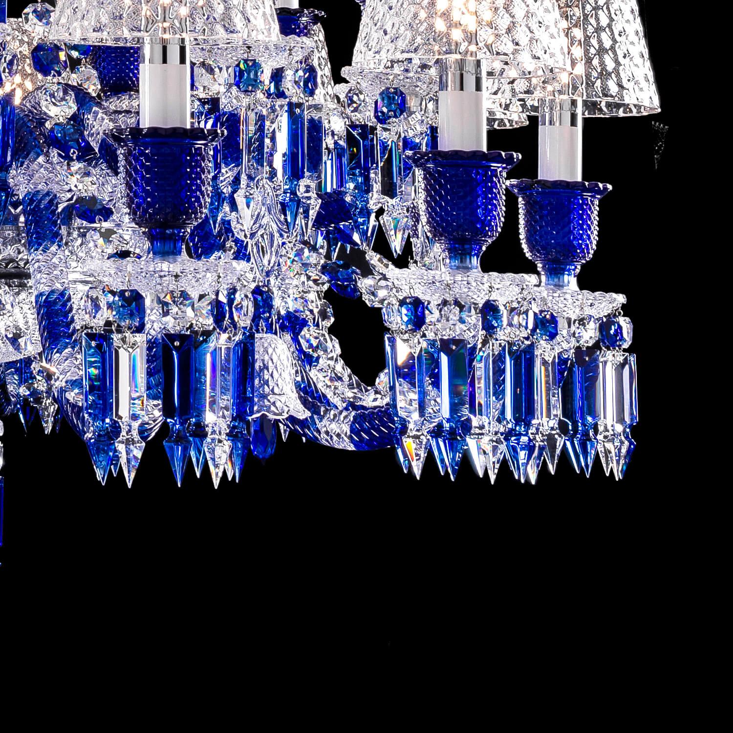 Baccarat Zenith Faunacrystopolis Blue Crystal Chandelier - King Lamps