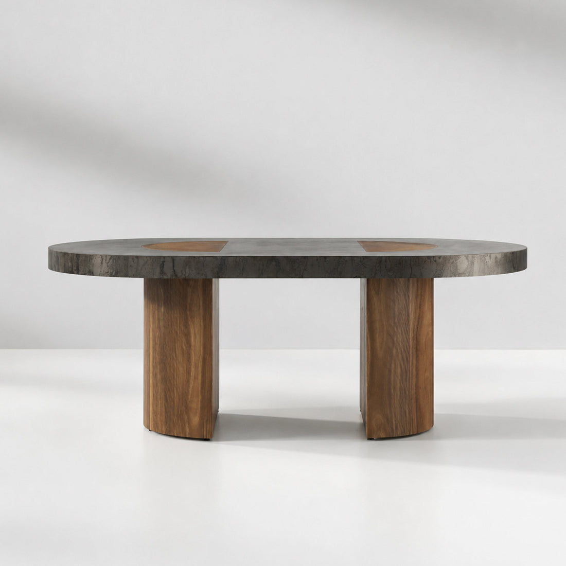 Calacius Dining Table Oxidized Steel Wood Industrial Artisanal Dining