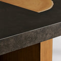 Calacius Dining Table Oxidized Steel Wood Industrial Artisanal Dining