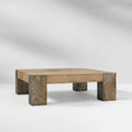 Tellurian Square Oak Coffee Table Wood Cocktail Table Living Room Center Tea Table Vintage Cocktail Table