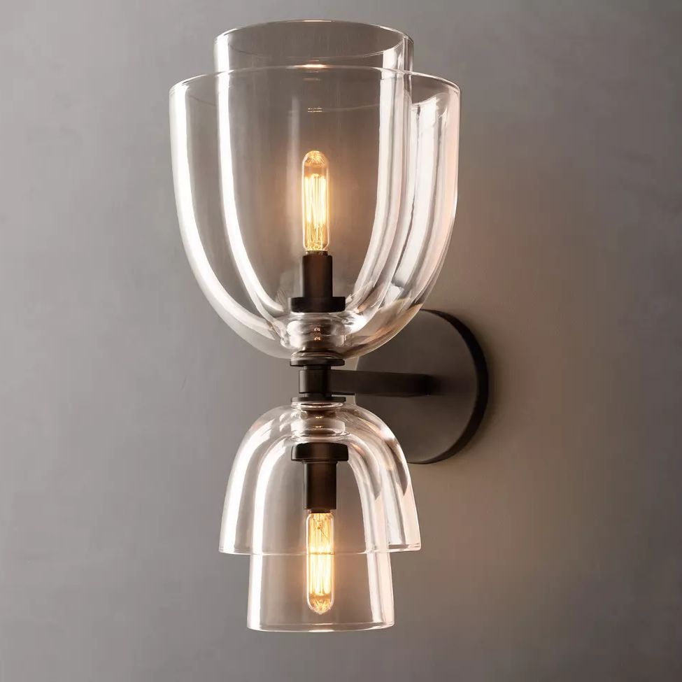 Blom Layered Glass Grand Cloche Wall Sconce