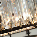 Decorative 6/ 8/ 10/ 12-Light Crystal Ceiling Chandelier Triangular Prism Island Light Fixture Metal Shade for Living Room-King Lamps