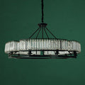 Decorative 6/ 8/ 10/ 12-Light Crystal Ceiling Chandelier Triangular Prism Island Light Fixture Metal Shade for Living Room-King Lamps