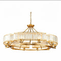 Decorative 6/ 8/ 10/ 12-Light Crystal Ceiling Chandelier Triangular Prism Island Light Fixture Metal Shade for Living Room-King Lamps