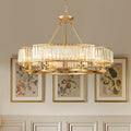 Decorative 6/ 8/ 10/ 12-Light Crystal Ceiling Chandelier Triangular Prism Island Light Fixture Metal Shade for Living Room-King Lamps